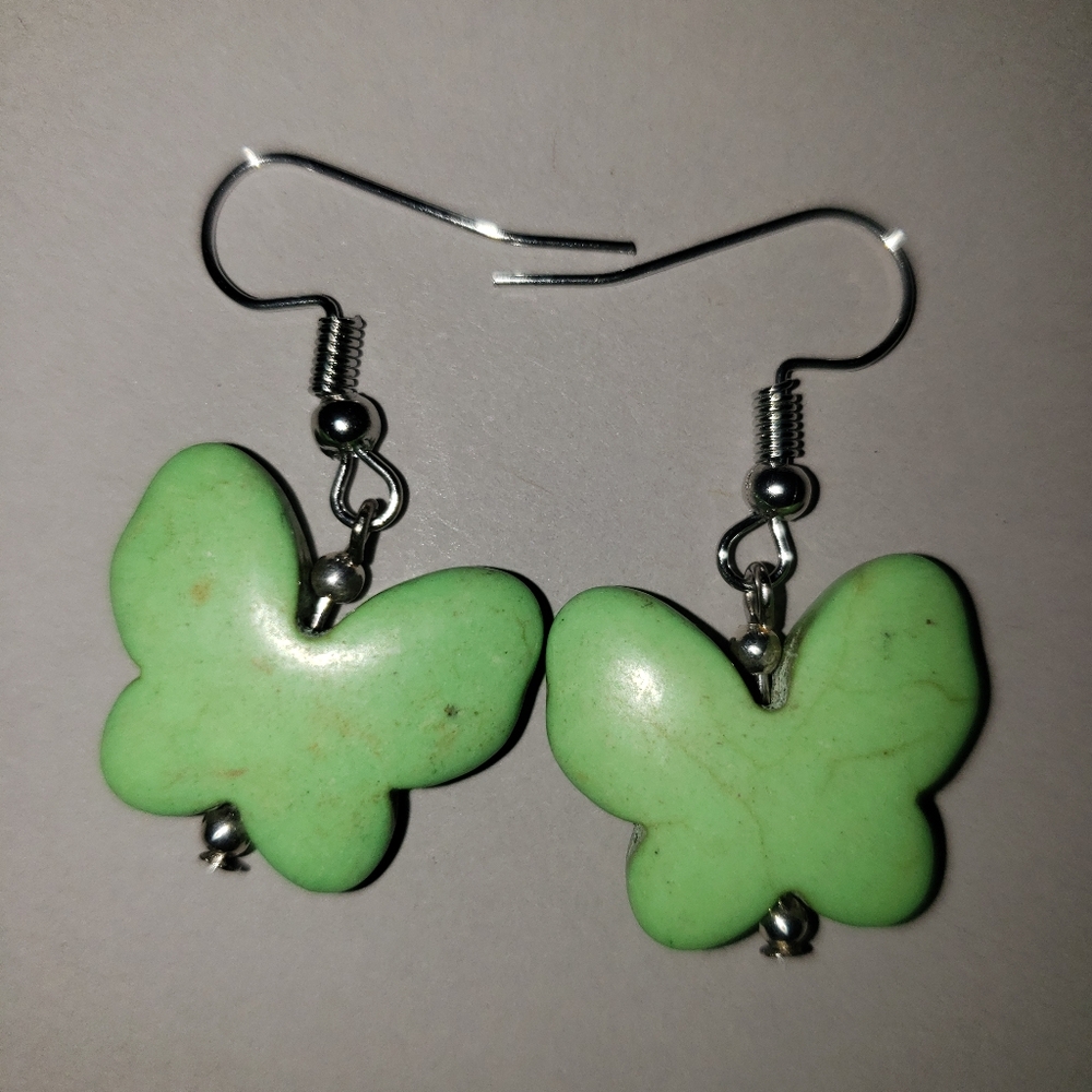 Green Butterfly Earrings